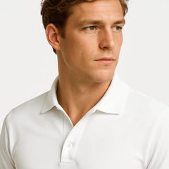 Man wearing a white chomba made of high-quality cotton, showcasing comfort and style.