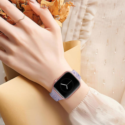 Correa de silicona floral para Apple Watch