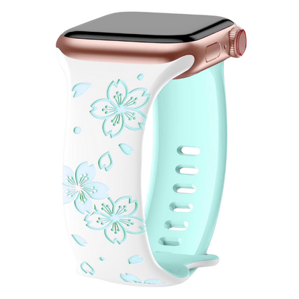 Correa de silicona floral para Apple Watch