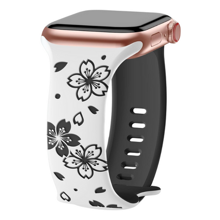 Correa de silicona floral para Apple Watch