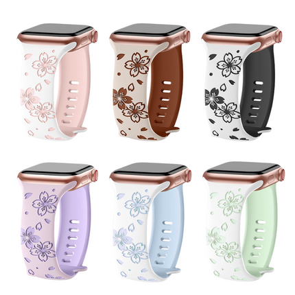 Correa de silicona floral para Apple Watch
