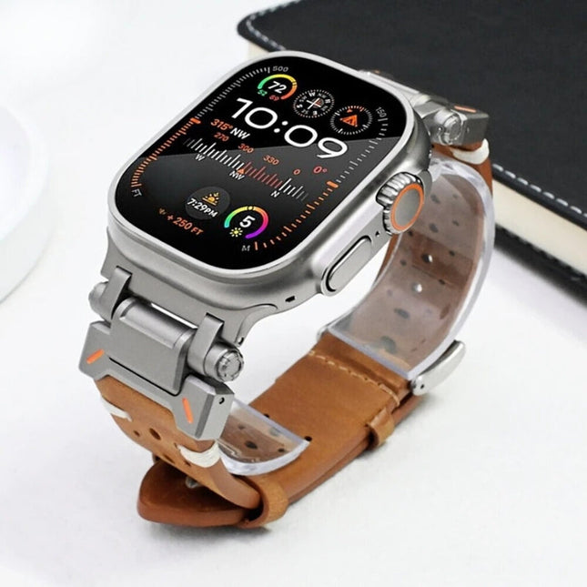 Correa de cuero TitaniumTouch para Apple Watch