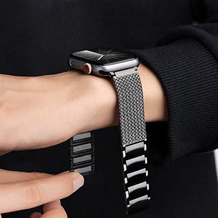 Correa de acero inoxidable trenzado de titanio para Apple Watch