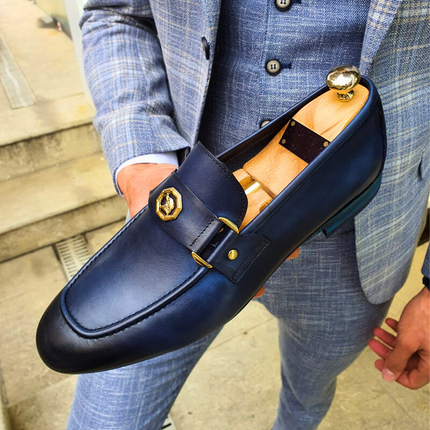Mocasines de piel auténtica italiana de Milán