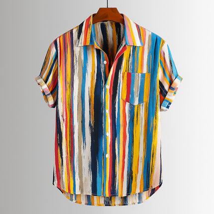 Camisa con estampado artesanal abstracto