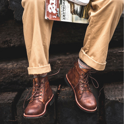 Botas Hudson de piel auténtica hechas a mano