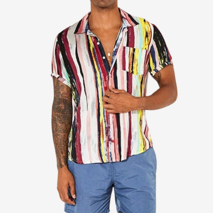 Camisa con estampado artesanal abstracto