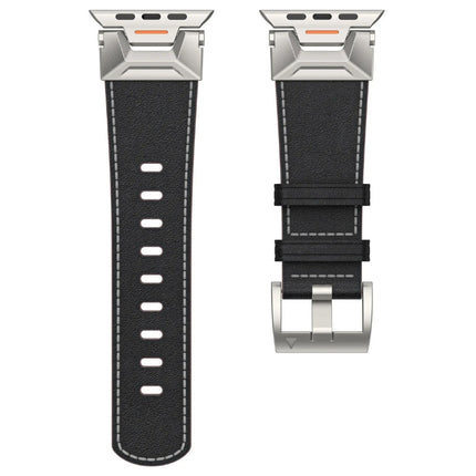 Correa de titanio para Apple Watch de cuero genuino