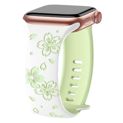 Correa de silicona floral para Apple Watch