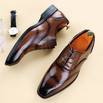 Zapatos de vestir brogue de cuero Lucas