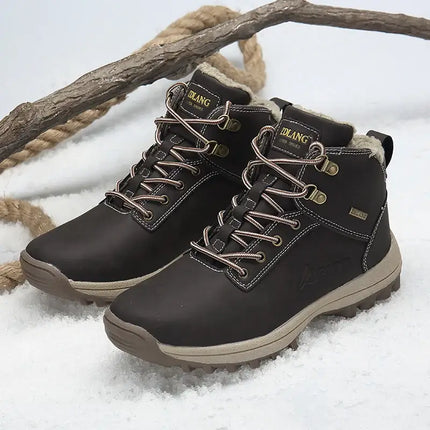 Botas impermeables con felpa para hombre invierno 2025