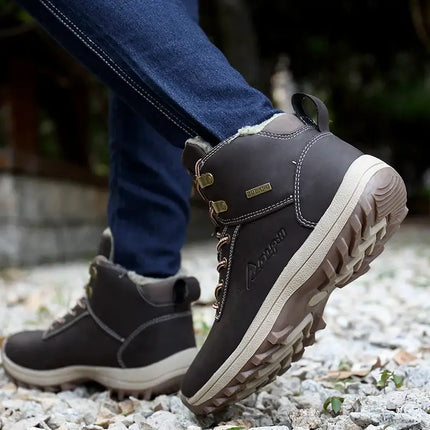 Botas impermeables con felpa para hombre invierno 2025