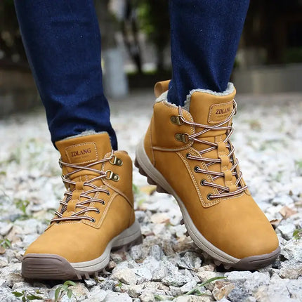 Botas impermeables con felpa para hombre invierno 2025