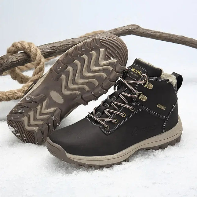 Botas impermeables con felpa para hombre invierno 2025