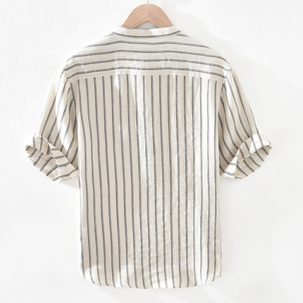 Camiseta henley de lino a rayas Mauré