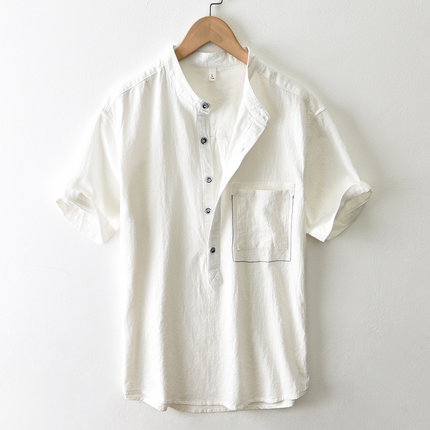 Camisa de lino con bolsillo Cortega