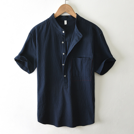 Camisa de lino con bolsillo Cortega