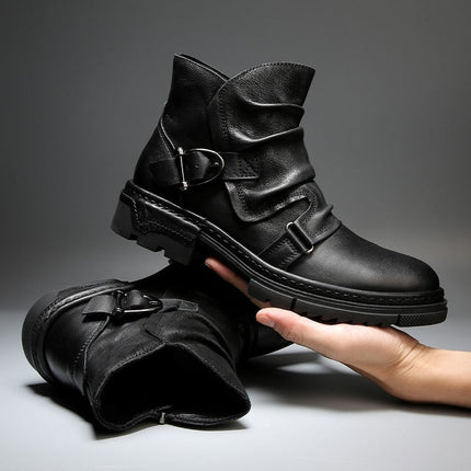 Botas de motociclista de cuero Toretto