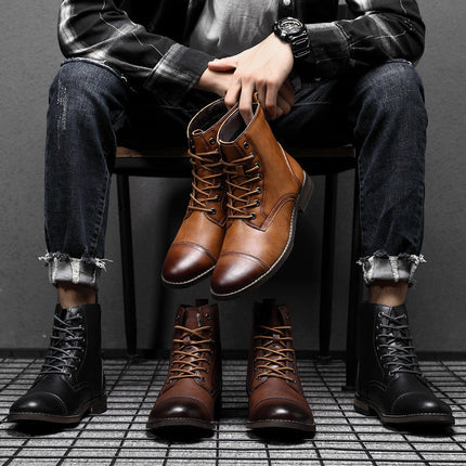 Botas de piel auténtica Pelle Italiana