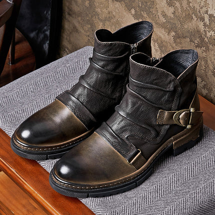 Botas de motociclista de cuero Toretto