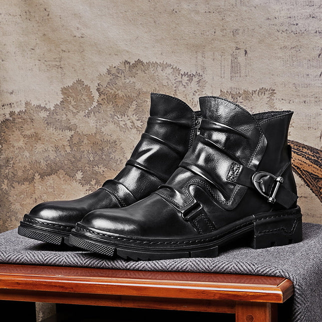 Botas de motociclista de cuero Toretto