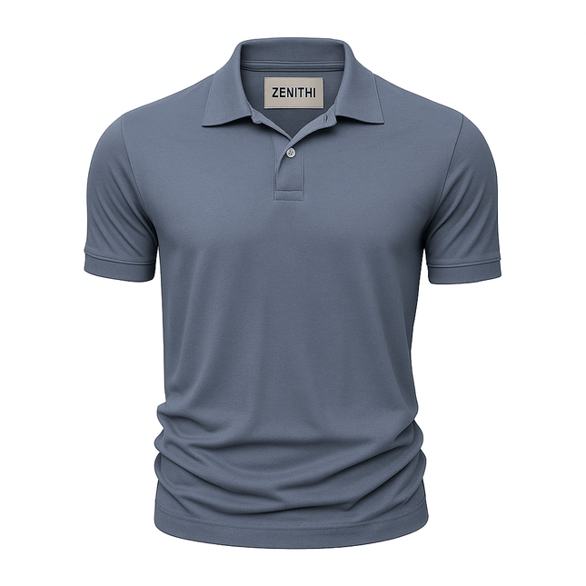 Chomba Pima Perú Clásica color azul, ideal para hombre, estilo elegante y cómodo, marca de alta calidad Zenithi Argentina.
