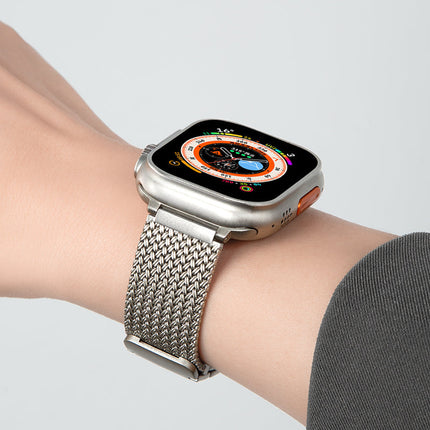 Correa de acero inoxidable trenzado de titanio para Apple Watch