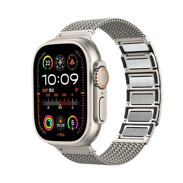 Correa de acero inoxidable trenzado de titanio para Apple Watch