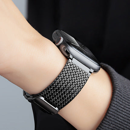Correa de acero inoxidable trenzado de titanio para Apple Watch