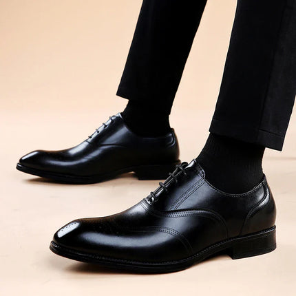 Zapatos de vestir brogue de cuero Lucas