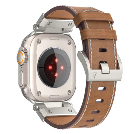 Correa de titanio para Apple Watch de cuero genuino