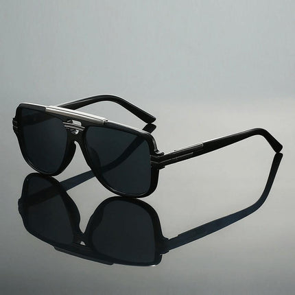 Anteojos de sol Arclight Spec, negros, montura angular de metal, diseño futurista para adultos, protección solar total.