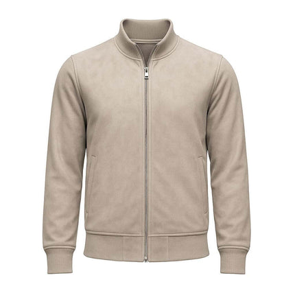 Campera de hombre cuello alto beige, material liviano, ideal para estilo casual y temporadas frescas.