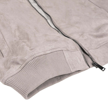 Campera de cuello alto Grant color gris claro para hombres, confeccionada en material suave y con cierre frontal de cremallera.