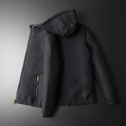 Campera Ron negra, acolchada con tejido de viscosa y algodón, para hombre, cómoda y versátil para todas las estaciones.