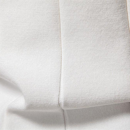 Textura de chomba blanca Jacques Remy, canalé vertical, mezcla de algodón, diseño ajustado, moda hombre elegante.