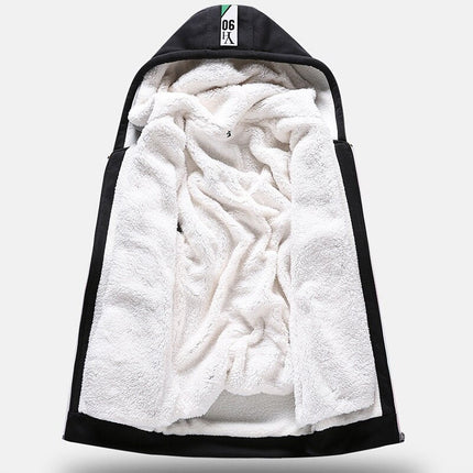 Buzo con capucha para hombre, polar fleece blanco y negro, cómodo y cálido, ideal para el invierno.