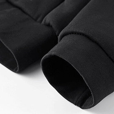 Puño de buzo negro forrado en sherpa para hombre, cálido y confortable, ideal para invierno y salidas informales.