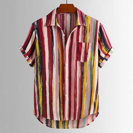Camisa con estampado artesanal abstracto