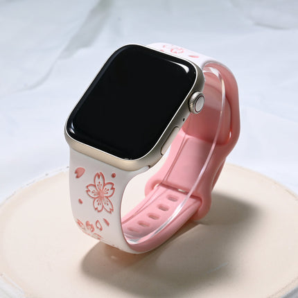 Correa de silicona floral para Apple Watch