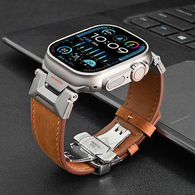 Correa de cuero genuino para Apple Watch Odyssey