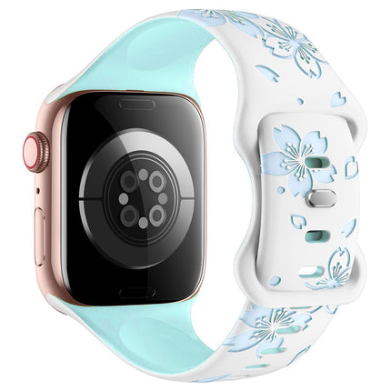 Correa de silicona floral para Apple Watch