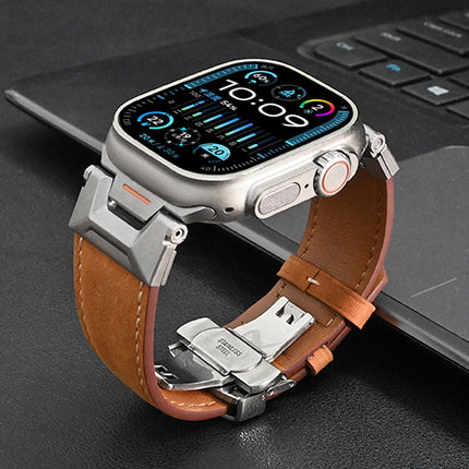 Correa de cuero genuino para Apple Watch Odyssey