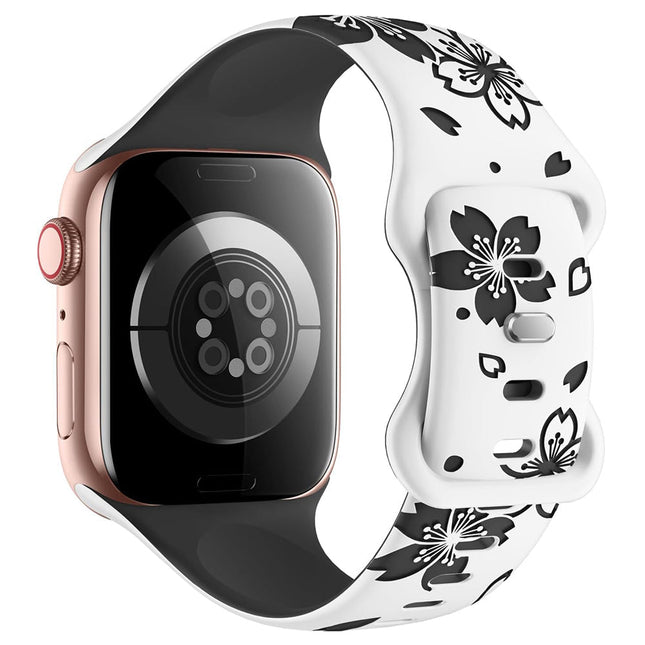 Correa de silicona floral para Apple Watch