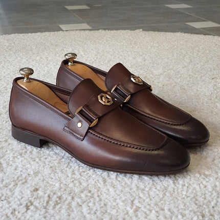 Mocasines de piel auténtica italiana de Milán
