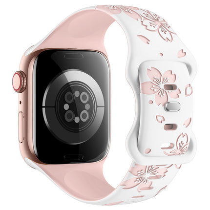 Correa de silicona floral para Apple Watch