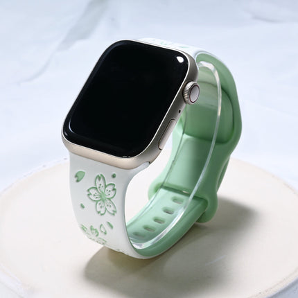 Correa de silicona floral para Apple Watch