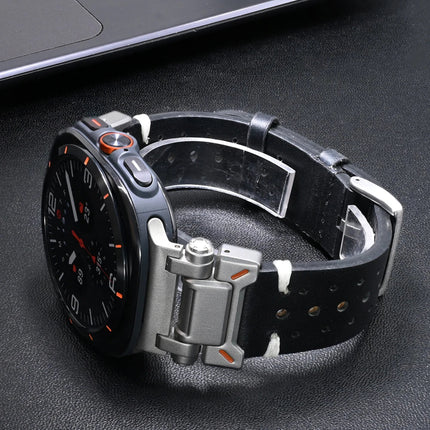 Correa de cuero TitaniumTouch para Galaxy Watch Ultra
