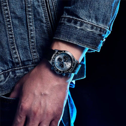 Reloj Pagani William para ejecutivos, color negro, con correa robusta, detalle sofisticado, estilo contemporáneo.