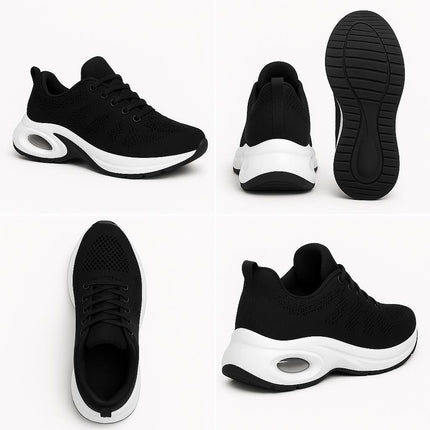 Zapatillas deportivas mujer confort negras, transpirables con suela ultraligera y flexible, oferta exclusiva Argentina